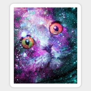 Cute Astro Space Cat In Universe Sticker